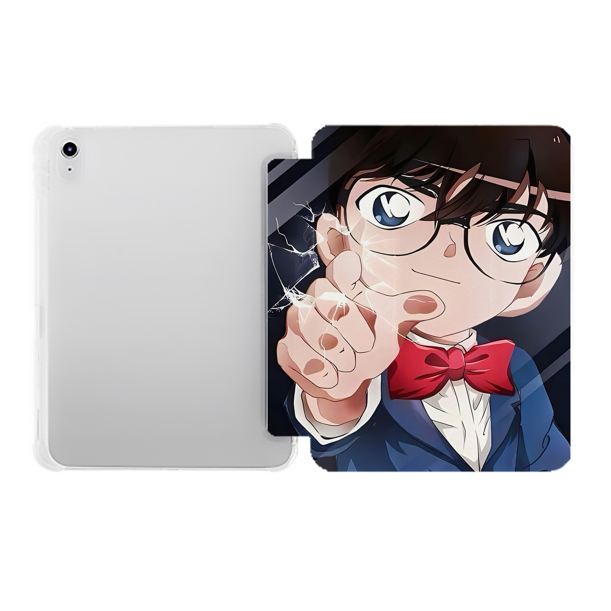 （画像用） 名探偵コナン Detective Conan IPad ケース ペン収納付き 三つ折りスタンド PUレザー×シリコン 対応機種9.5/10.5/10.9インチ